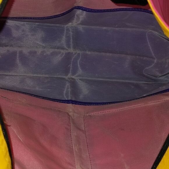 80s 90s Vintage neon multi color abstract large tote bag retro rare - Picture 3 of 8